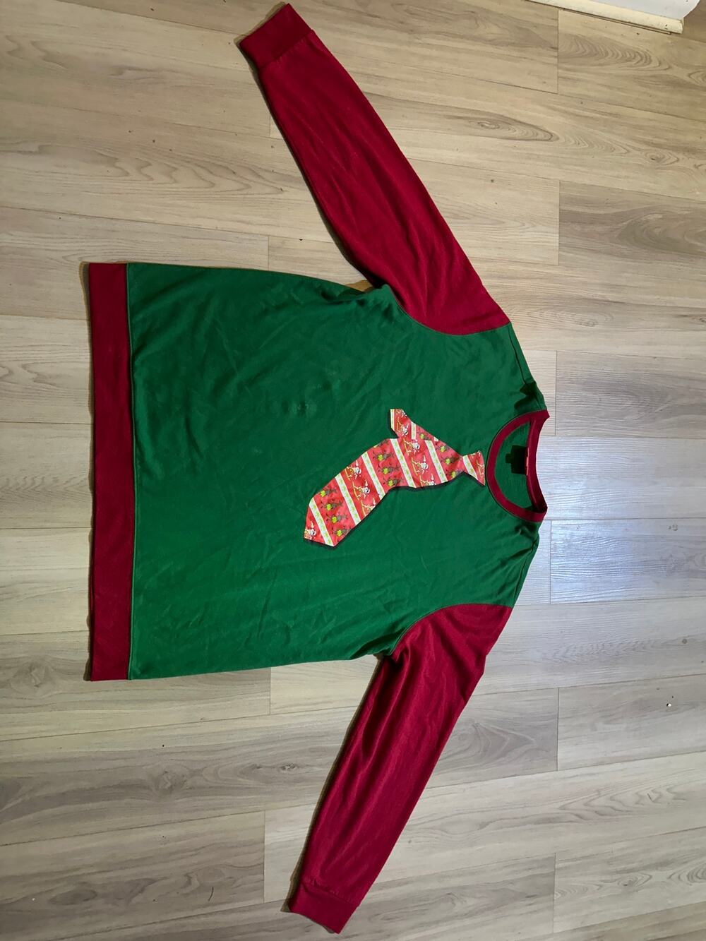 Holiday Time Fun Fleece Ugly Christmas Sweater Faux Tie Surfing Santa 3XLT